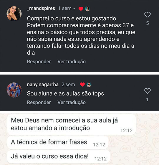 Depoimento de aluno 1